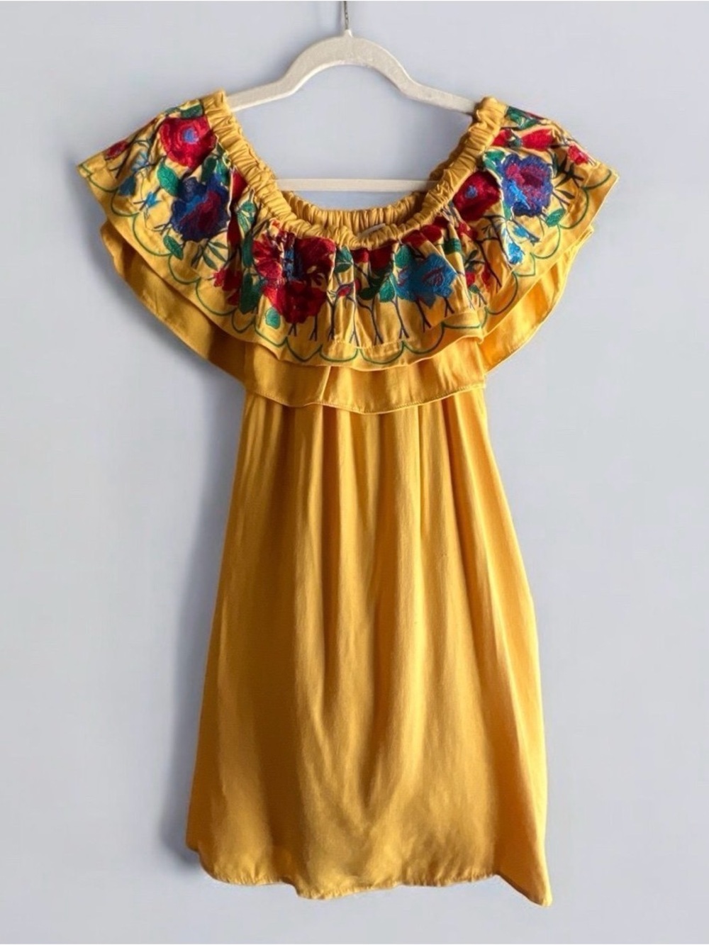 Umgee - Small - Embroidered Off Shoulder Boho Tunic Dress